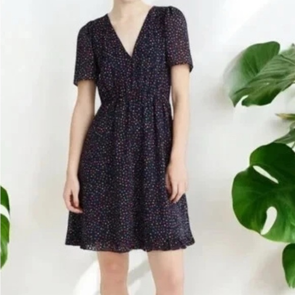 Madewell Navy Multi-Color Dot Dress - Picture 6 of 13